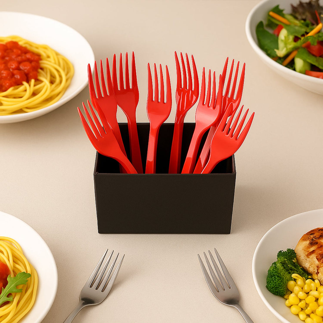 Premium Disposable Plastic Forks (8 Pc)