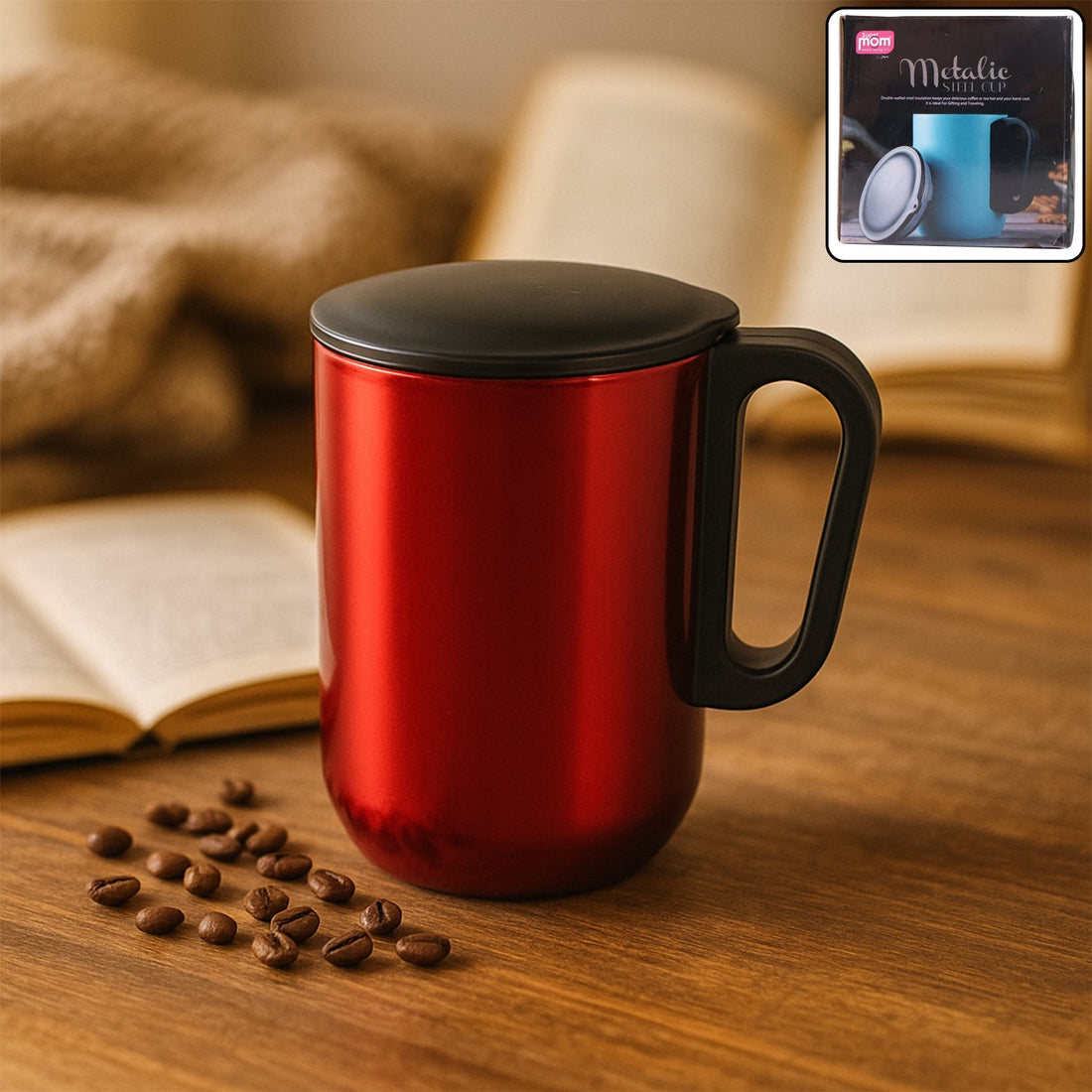 Supermom Stainless Steel Metallic Coffee Mug Approx 300ml, Tumbler (1 Pc)