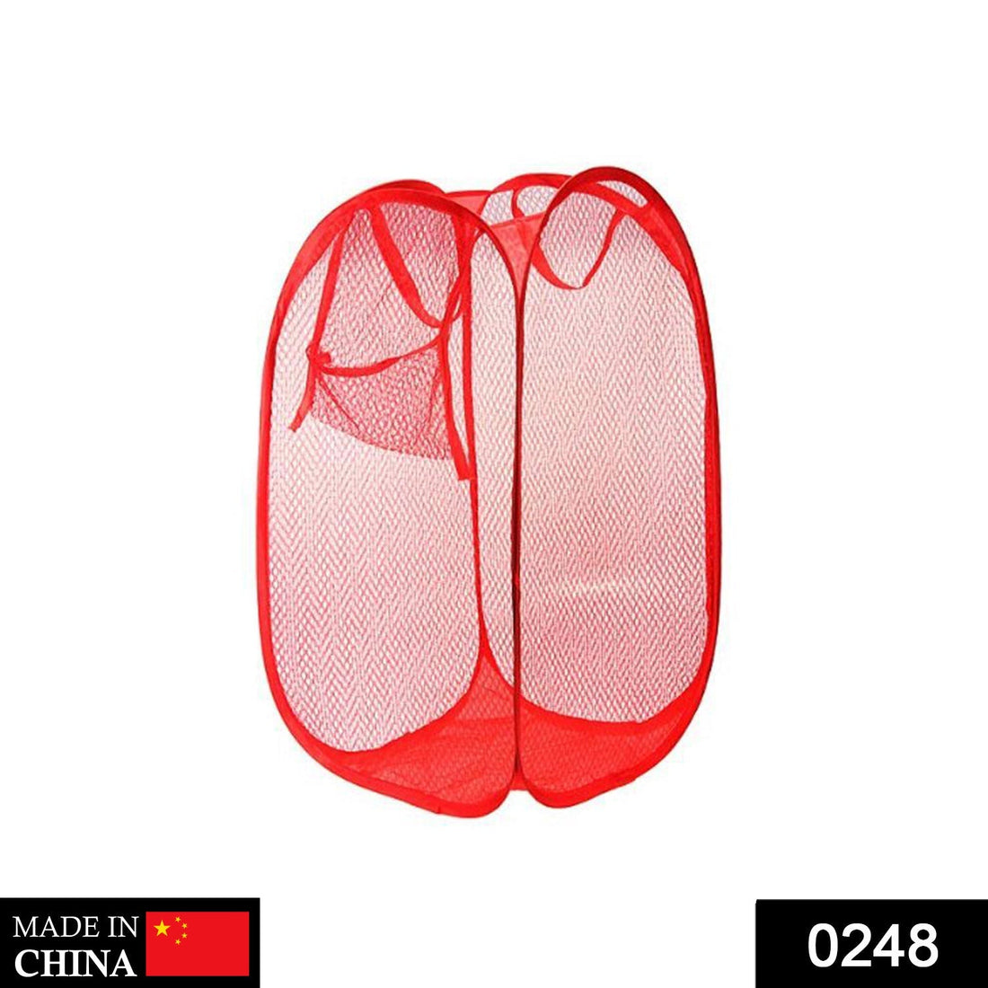 Laundry Hamper Mesh Fabric For Ventilation Foldable Storage  Up Clothes Basket