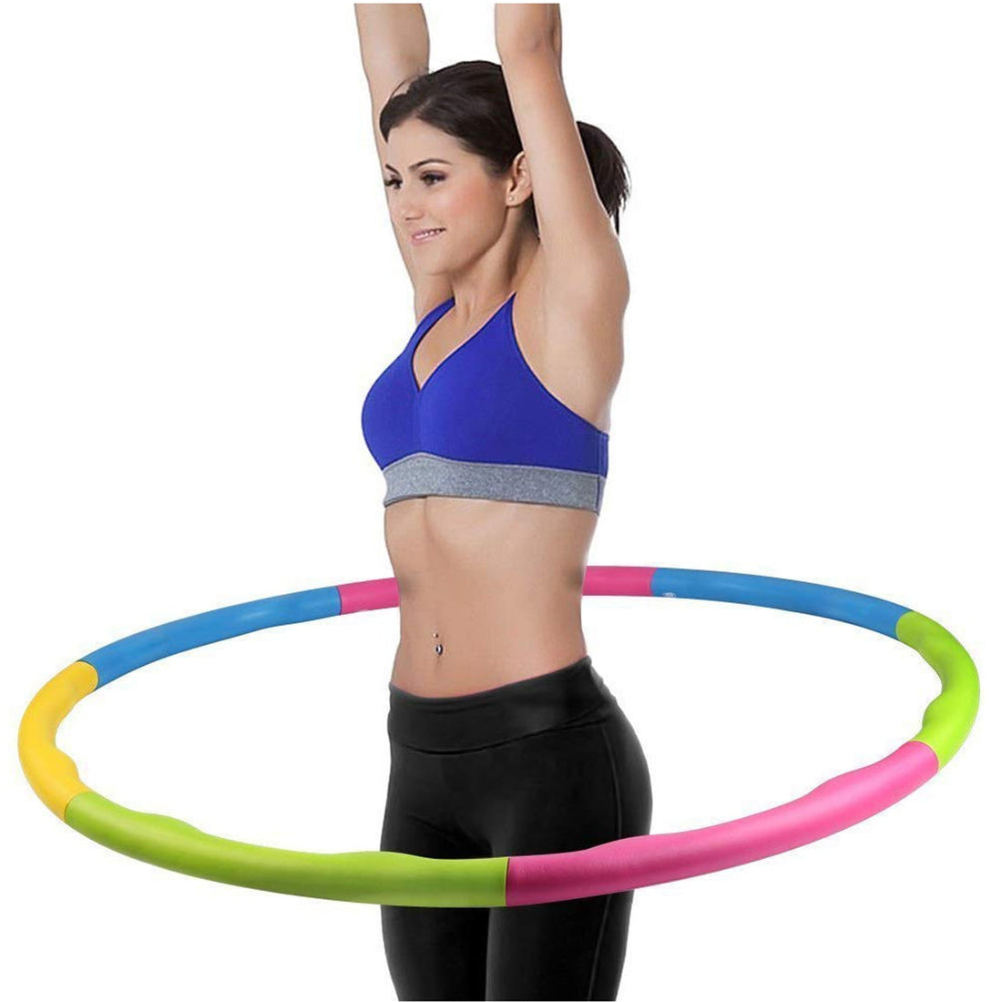Hoops Hula Interlocking Exercise Ring for Fitness with Dia Meter Boys Girls and Adults (8 Pcs Set)