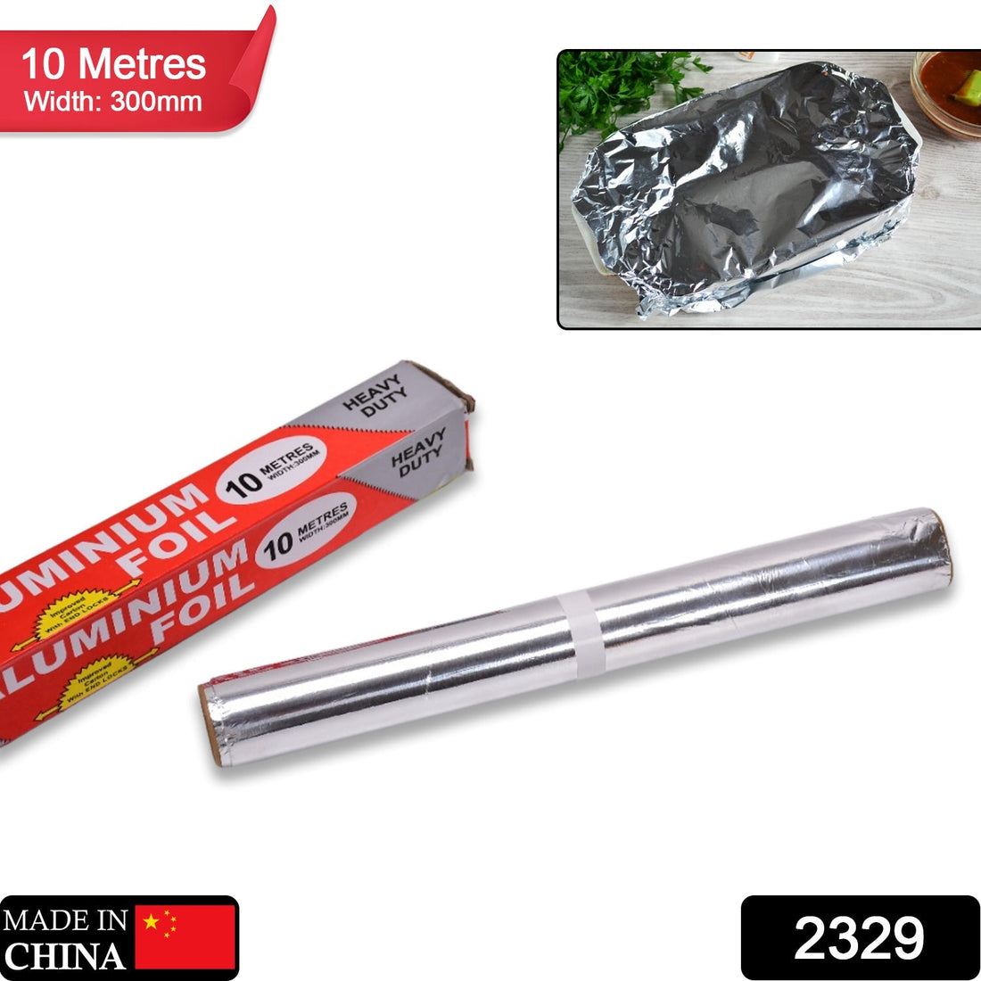 Heavy-Duty Aluminum Foil Roll – Non-Stick, Thick Sheet for Baking & Grilling (10m x 300mm)