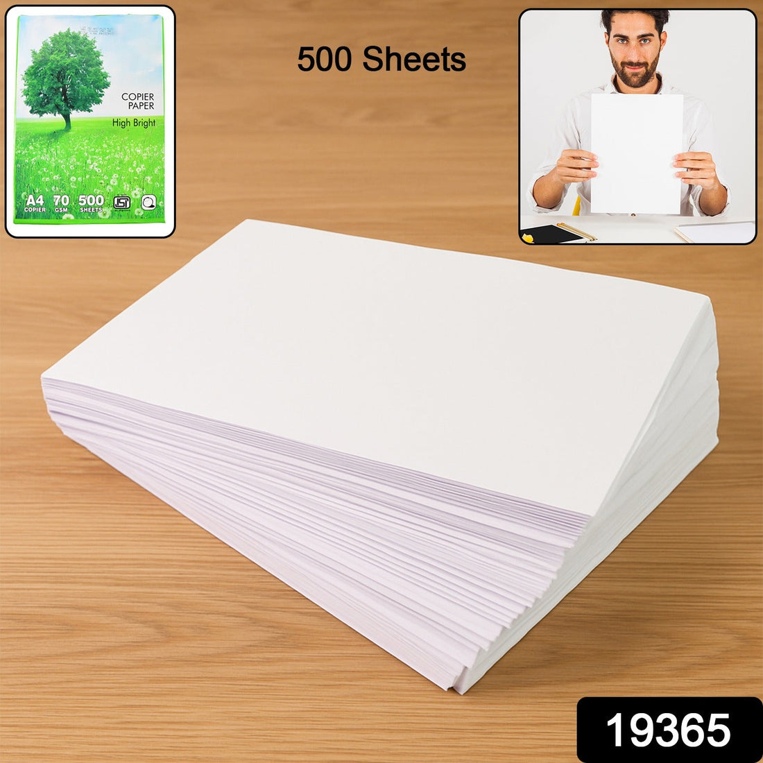 A4 Size High Bright Copier Paper – 70 GSM – Pack of 500 Sheets
