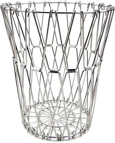 Multipurpose Fruit Basket Stainless Steel Wire Bowl Foldable Basket for Vegetable  /  Fruits  /  Dining