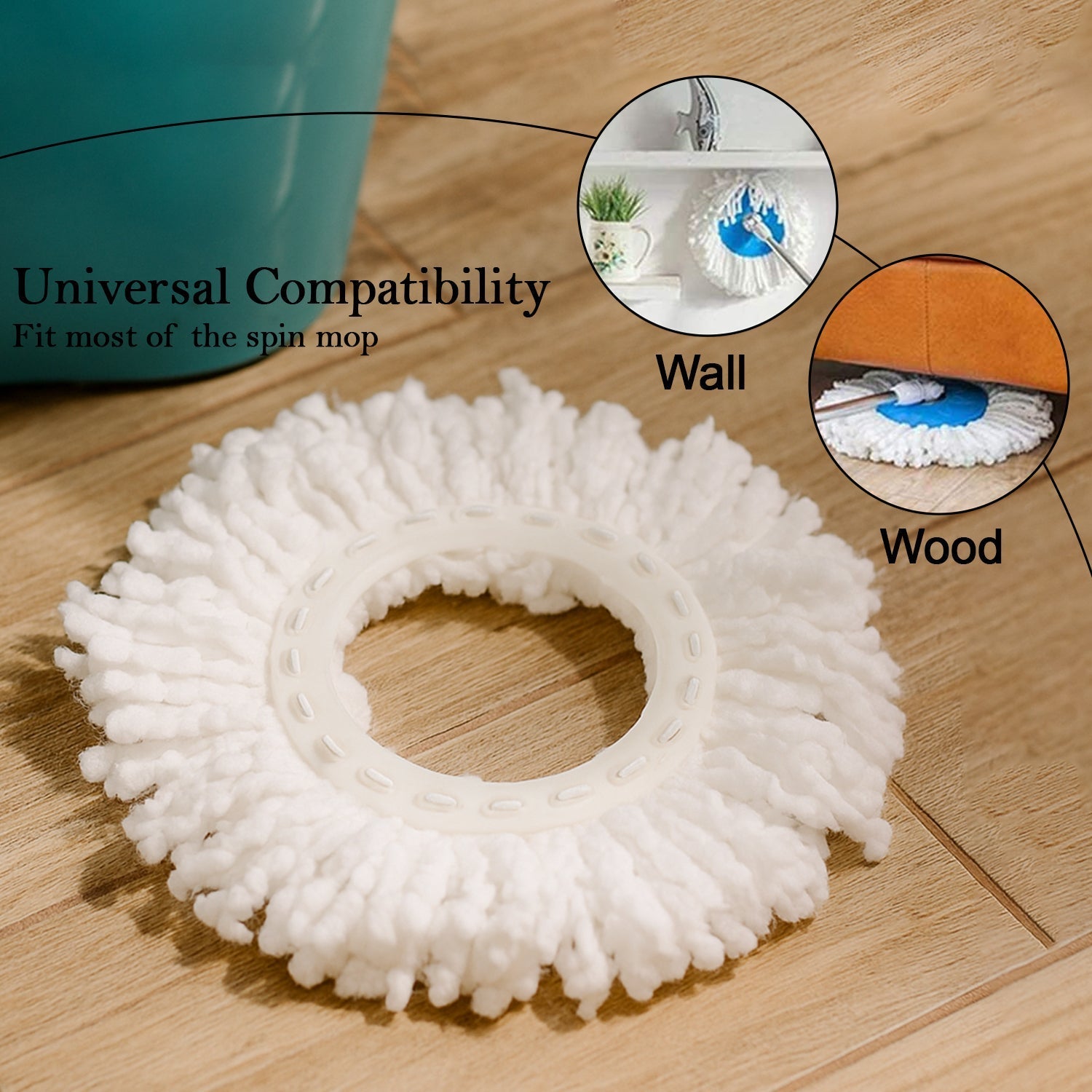 Microfiber Spin Mop Refill Head 360° Rotating Mop (1 Pc)