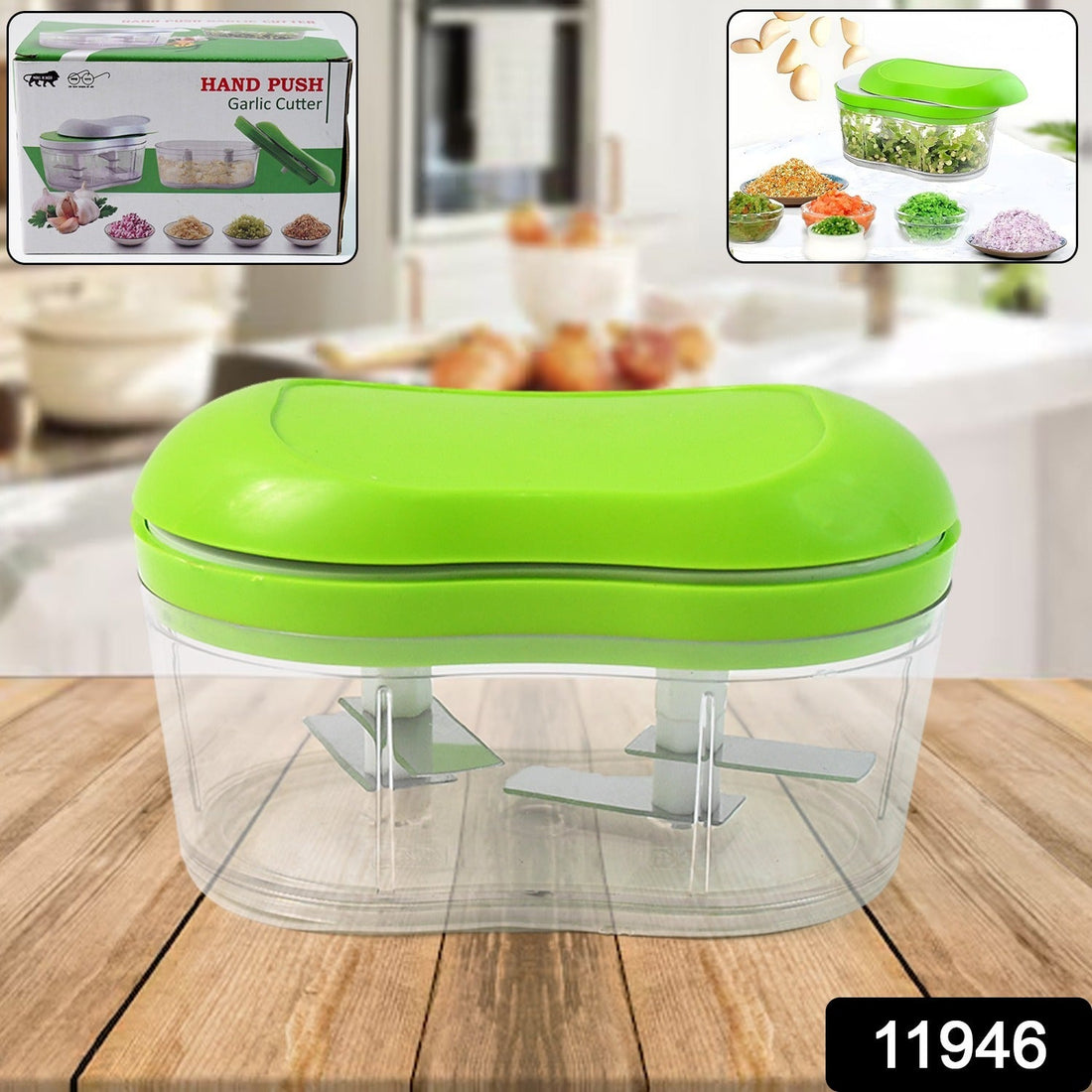 Manual Hand Push Garlic Cutter & Vegetable Chopper (1 pc)