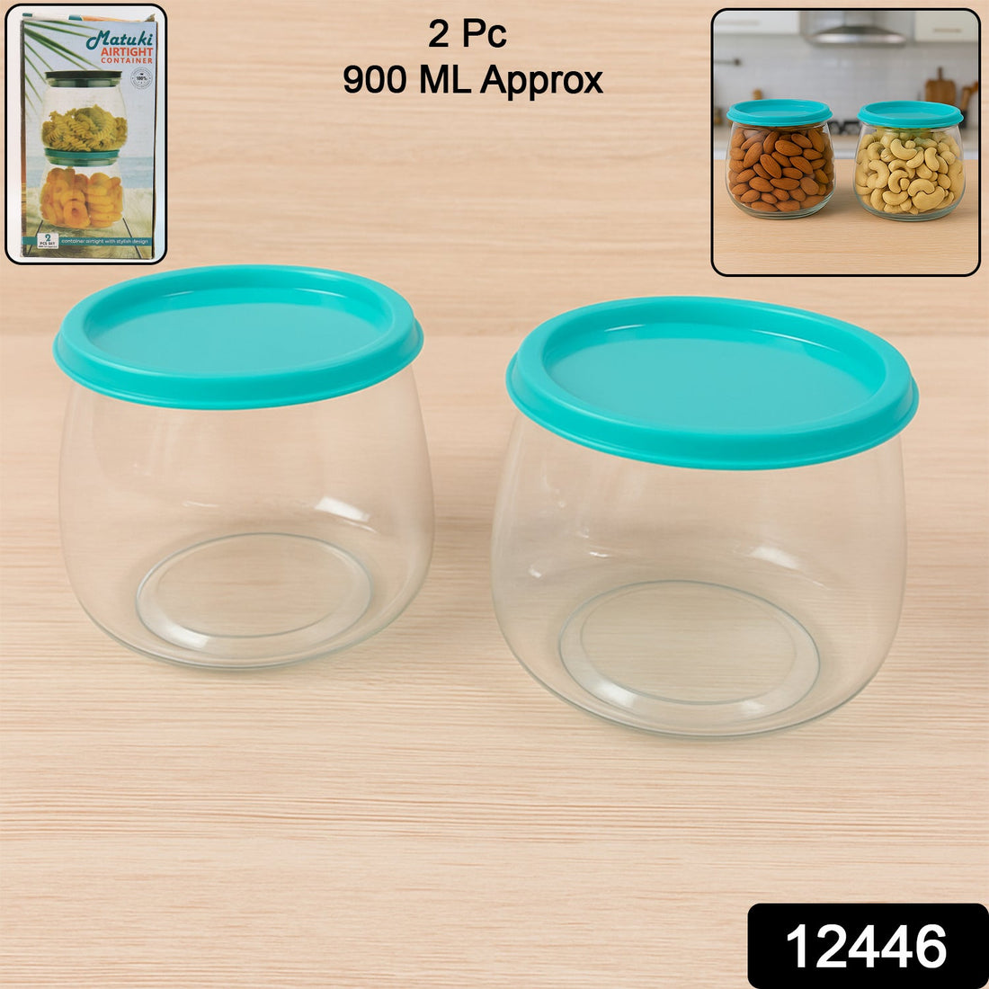 Airtight Storage Containers Set  Approx 900ML (2 Pc)