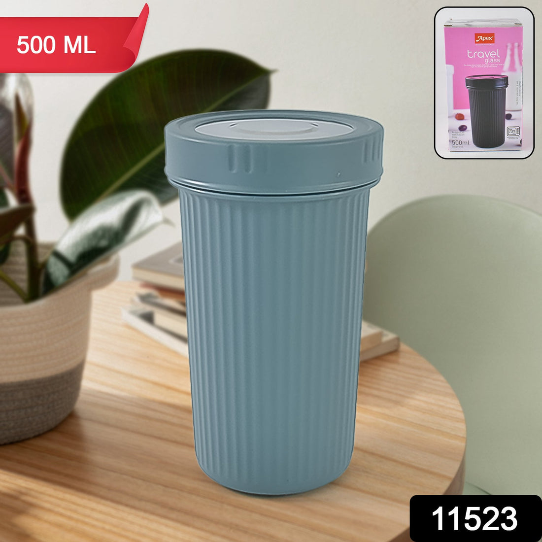 Apex Double Wall Inner Steel Travel Glass (500ml) Approx (1 Pc / Mix Color)