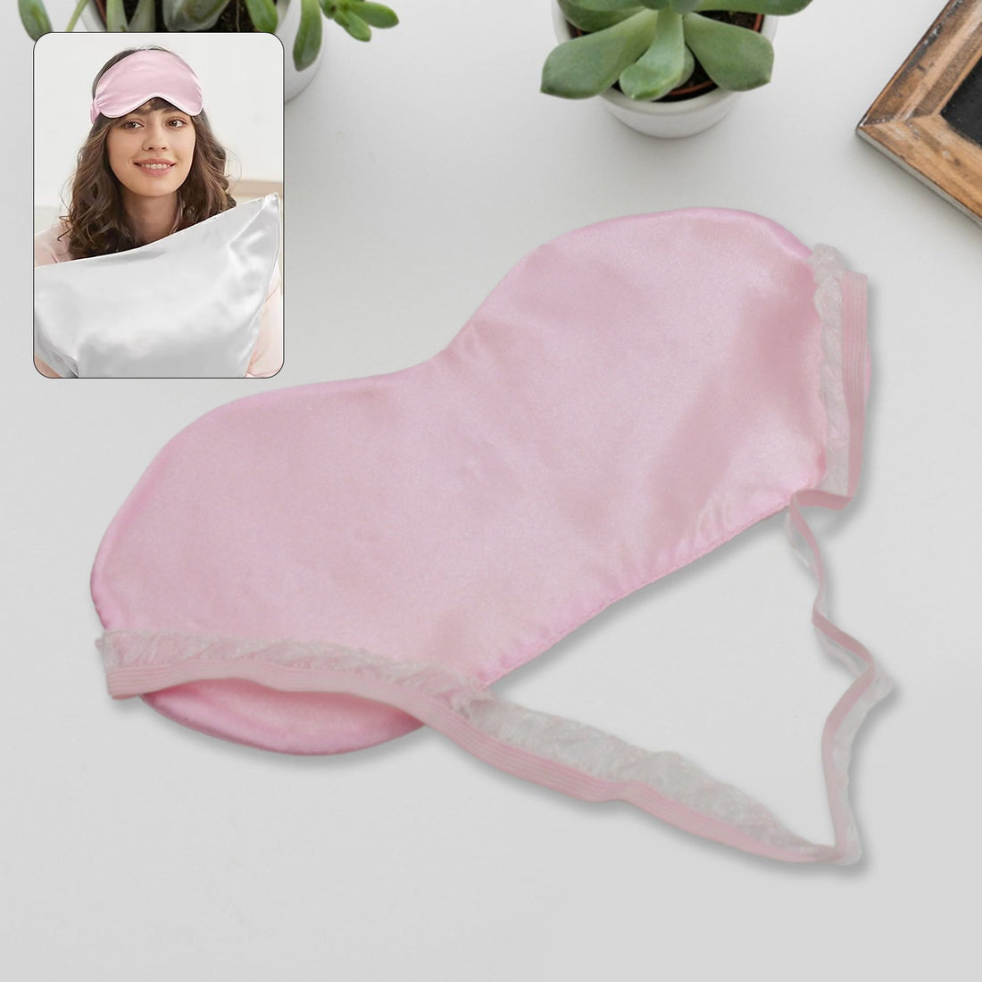 Satin eye mask, blocks light, soft and comfortable for sleep and meditation.