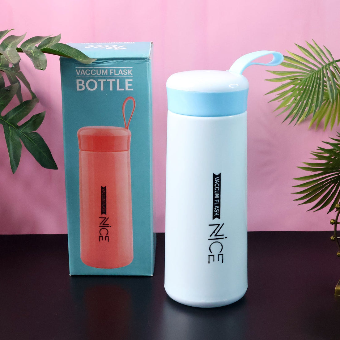 Plastic Vacuum Flask Bottle - (Color Blue / 1 Pc / 400ML)