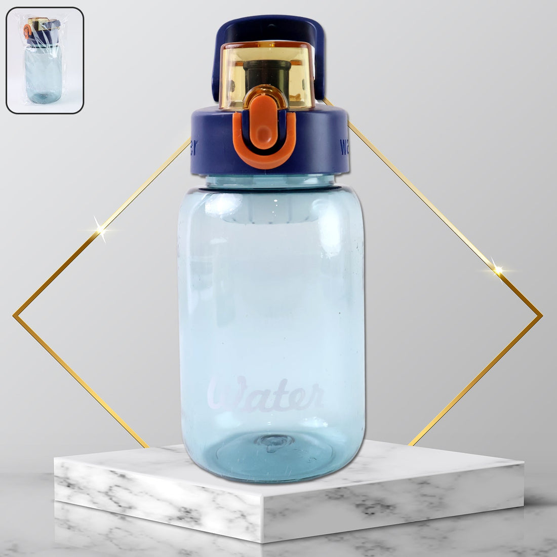 Blue Plastic Leak-Proof Flip Cap & Safty Lock Water Bottle (600ml Approx / 1 Pc)
