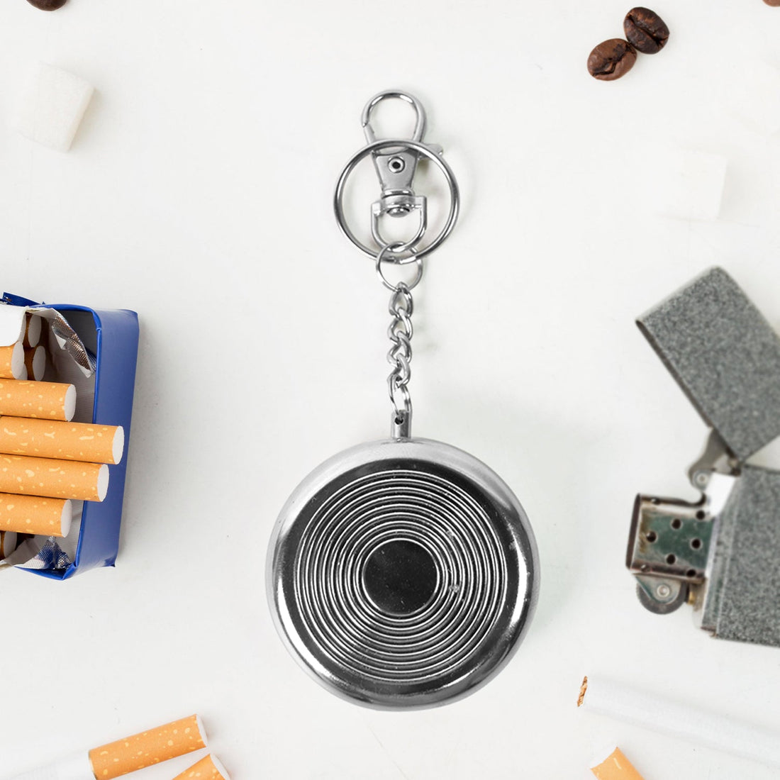 Mini Pocket SS Ashtray with keyring (1pc)