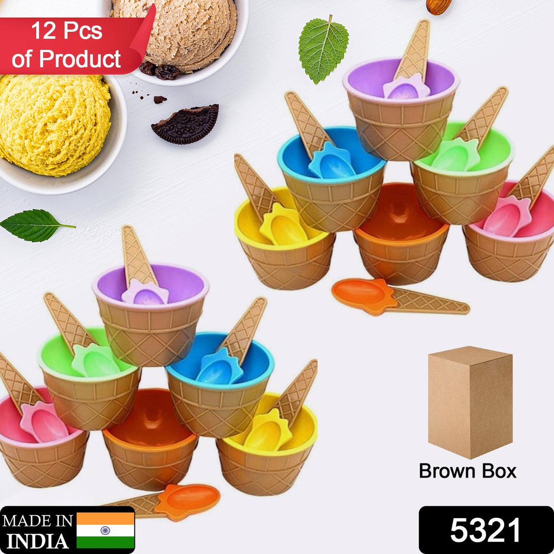 Ice cream bowl and spoon set