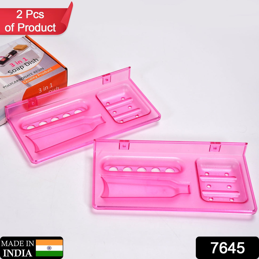 3-in-1 Glass Soap Dish for Bathroom Ware by Pure Source India