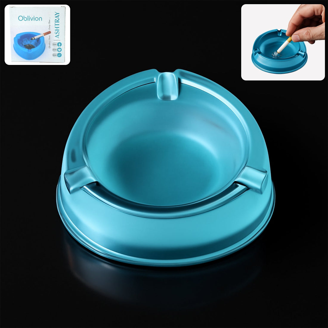 Oblivion Transparent Ashtray with 3 Grooves