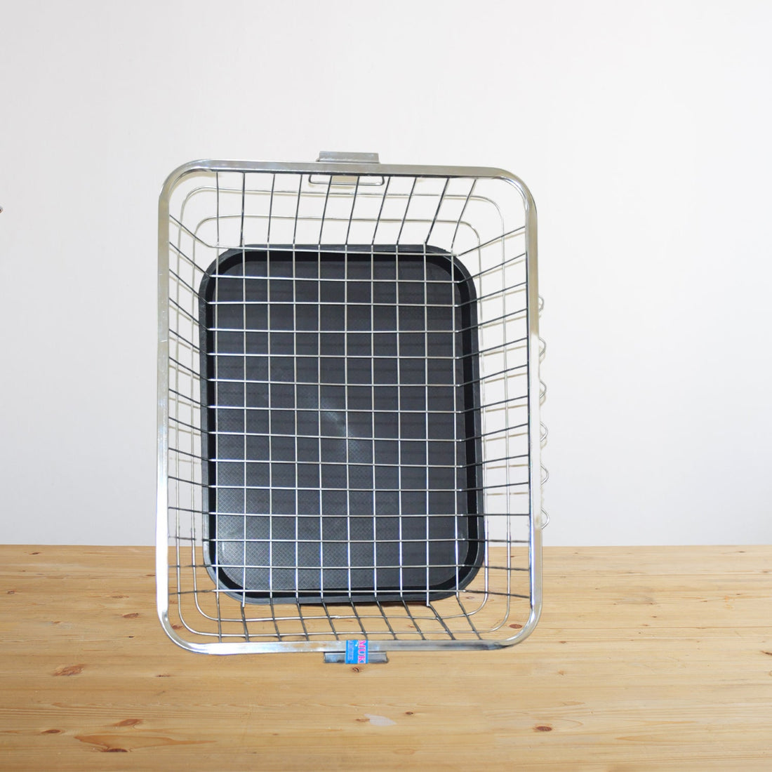 Dish drying rack with drip tray and utensil holder in stainless steel
