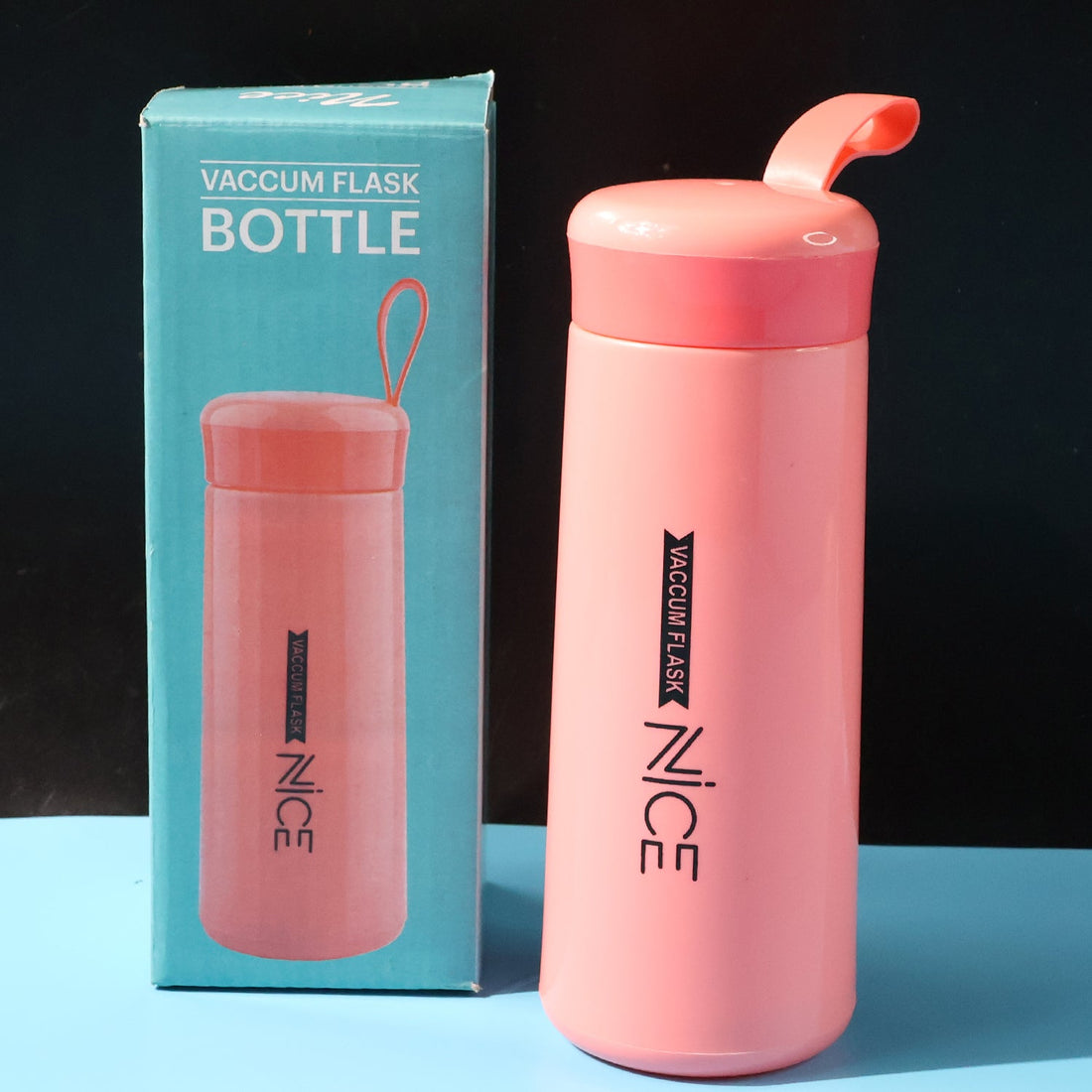 Plastic Vacuum Flask Bottle - (Pink Color / 1 Pc / 400ML)
