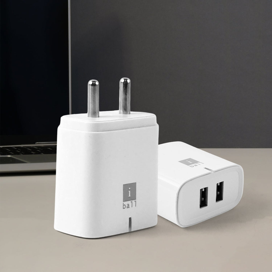 iBall Dual USB Wall Charger 5V/3.1A – High-Speed Dual Port Fast Charging Adapte (1 Pc)
