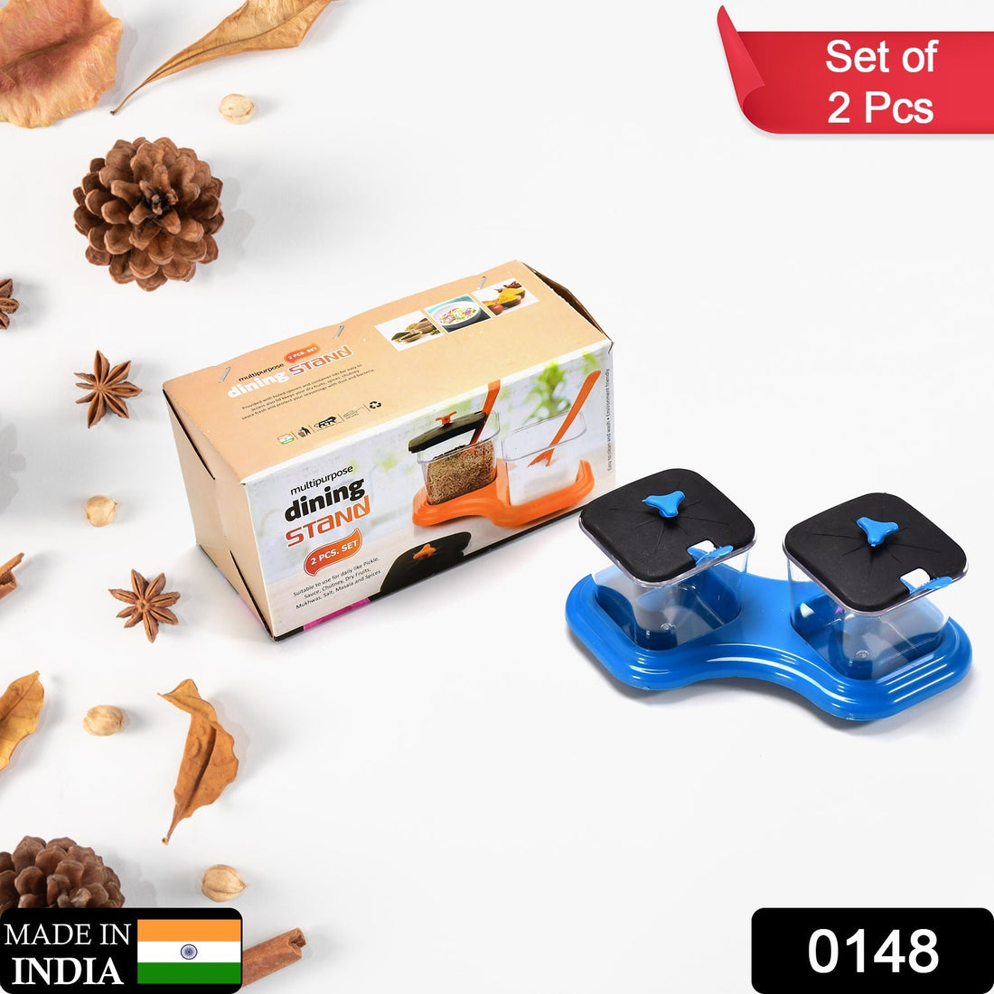 Dining table spice jars set.