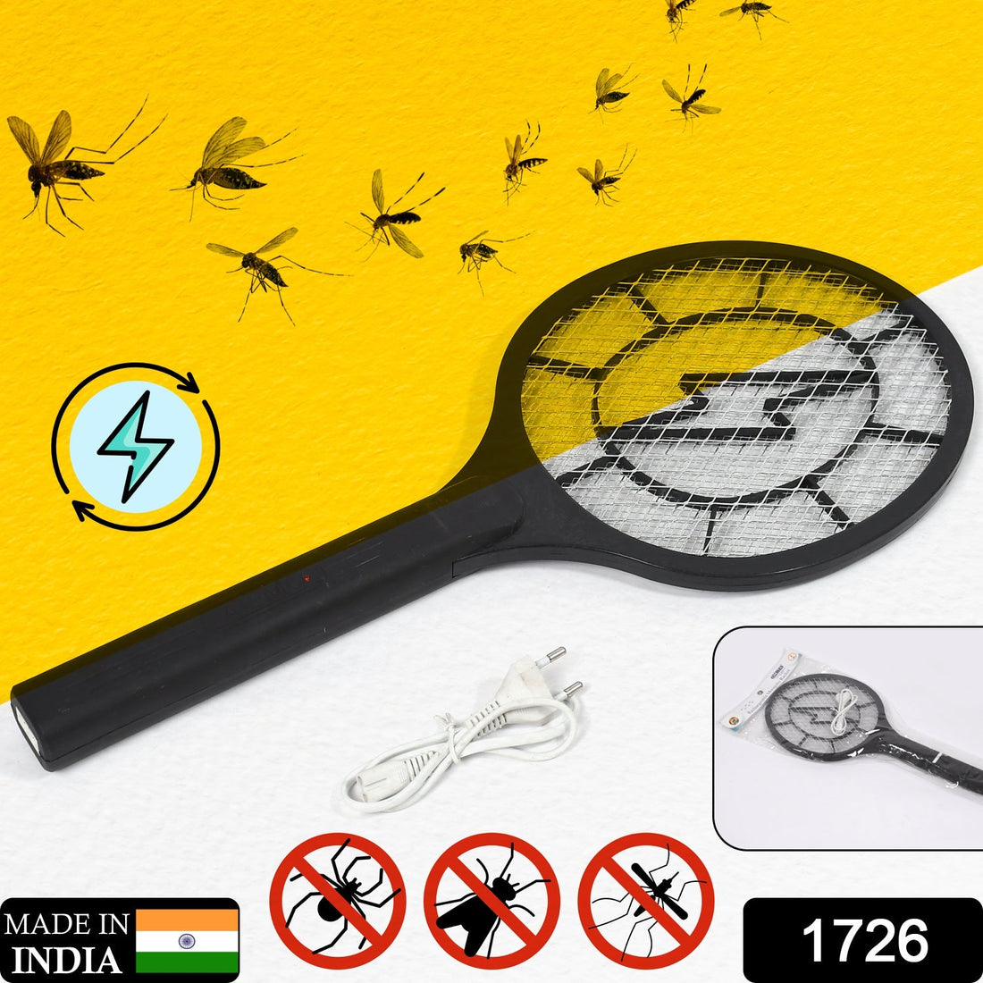 Mosquito racket with electric zap feature