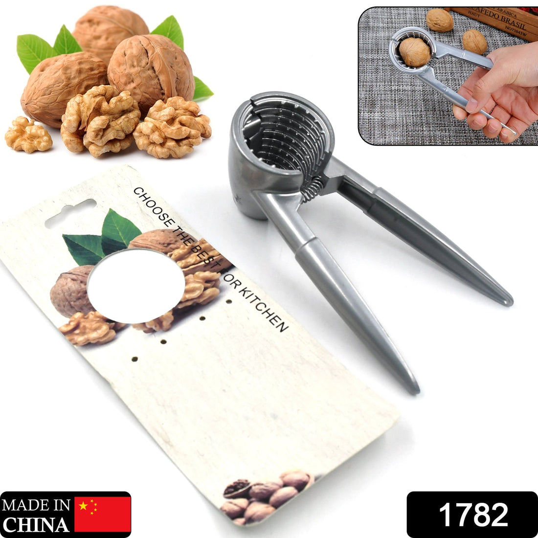 Nut clamp plier with bottle opener function, ideal for home use