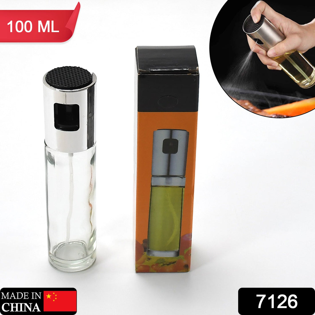Glass spray bottle for cooking