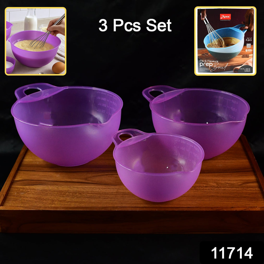 Apex Mix & Measure Prep Bowl Set – 3 Pieces
