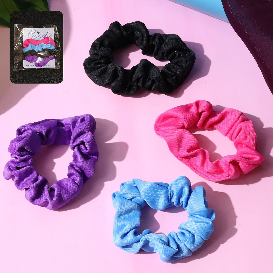 Soft Elastic Hair Scrunchies - (Set)