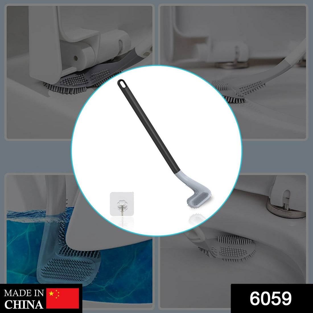 Golf-themed toilet brush and sticker holder.