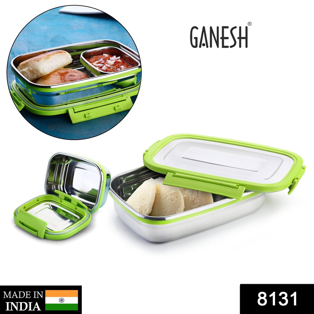 Stainless steel lunch box for office and school use