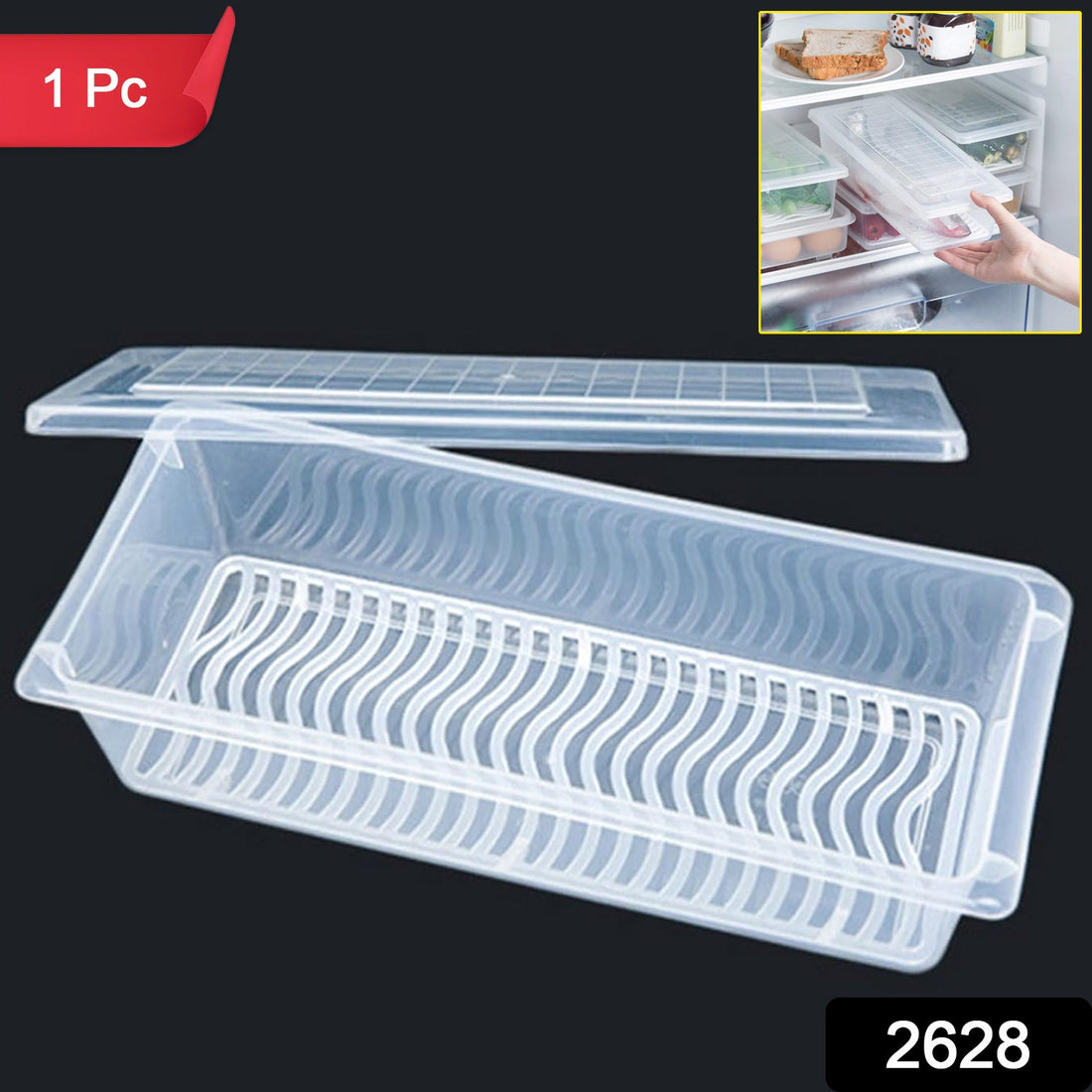 Food storage container with drain plate