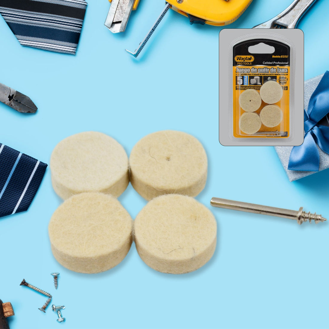5 Pcs Wool Felt Polishing Pad
