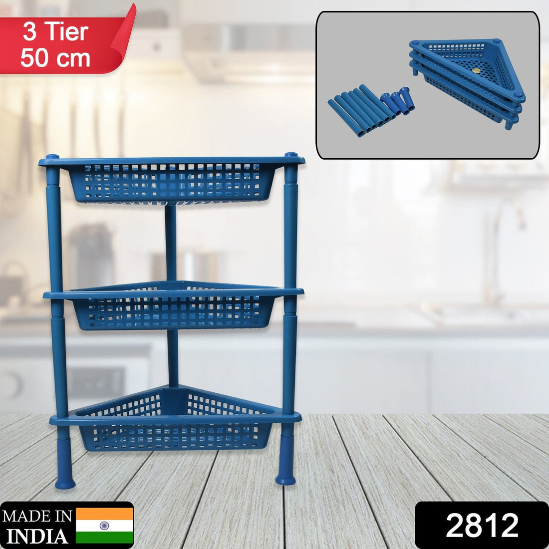 3-tier plastic rack shelf