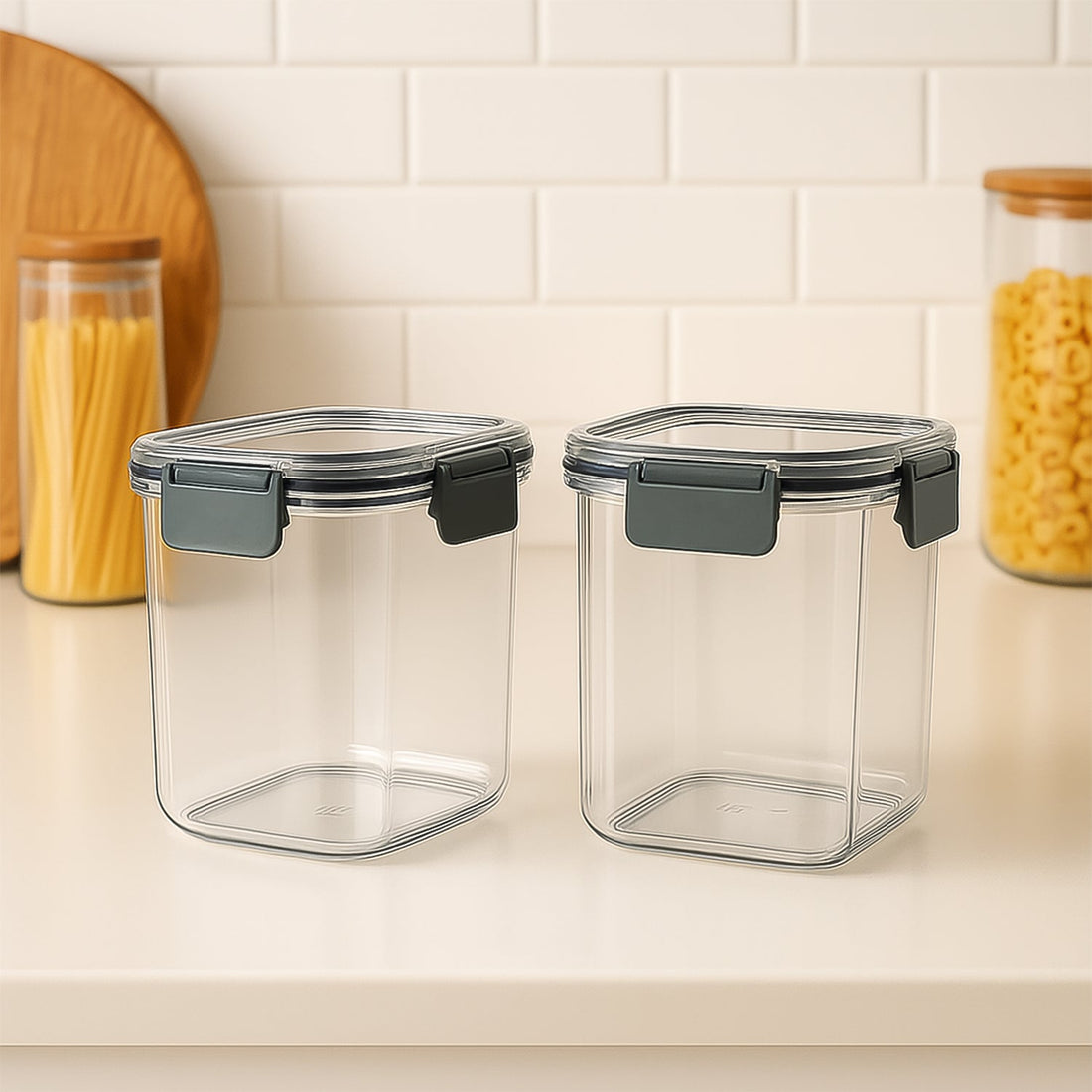 Apex Press N’ Lock Airtight Food Storage Container Set (2Pc/900ml) Approx