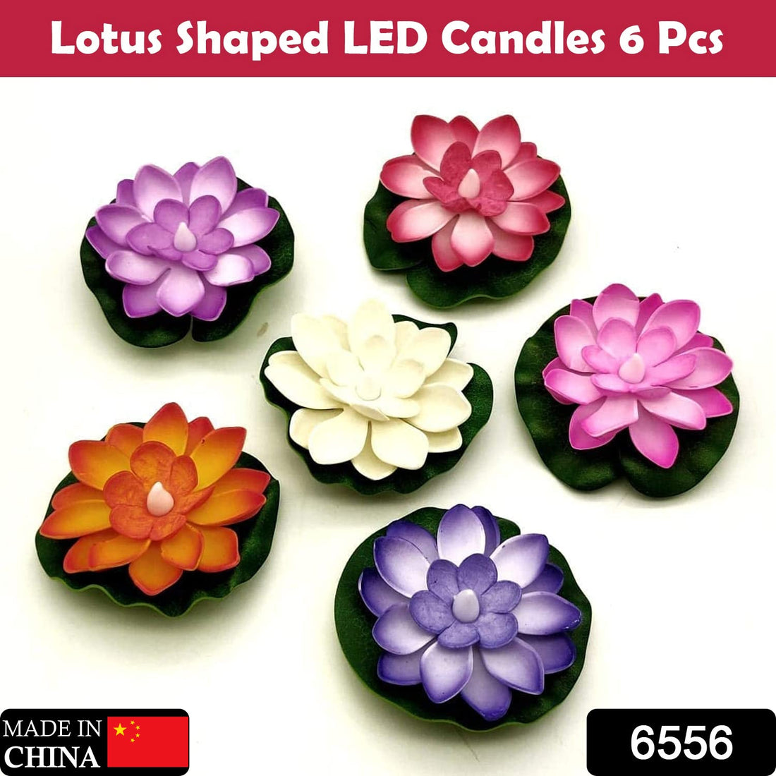 Water Floating Smokeless Candles & Lotus Flowers Sensor Led TeaLight for Outdoor and Indoor Decoration - Pack of 6 Candle, Diwali (Pack of 6)