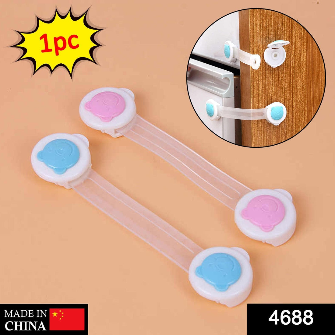 Effective baby proofing strap lock, single unit.