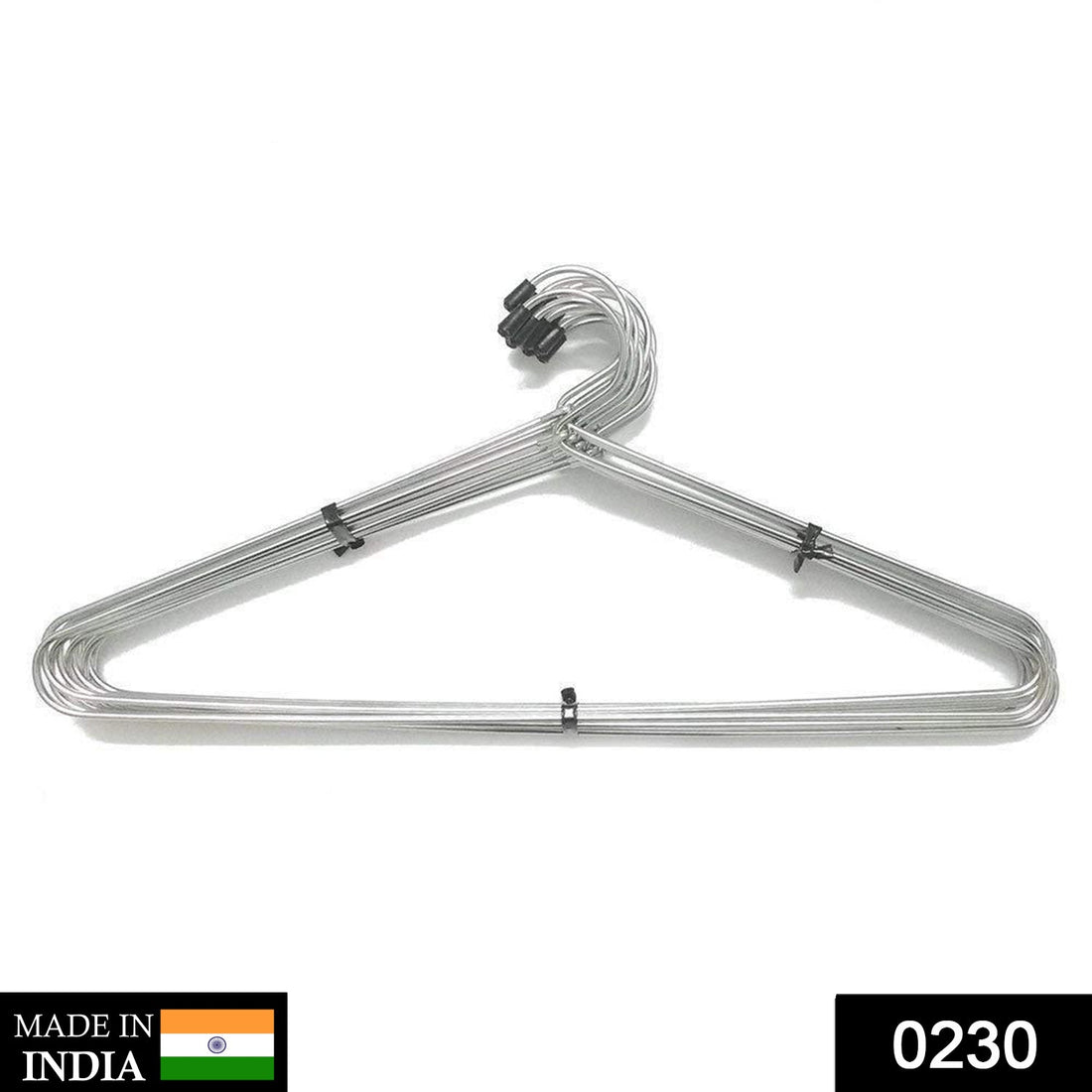 Stainless steel cloth hangers for durable and rust-free hanging.