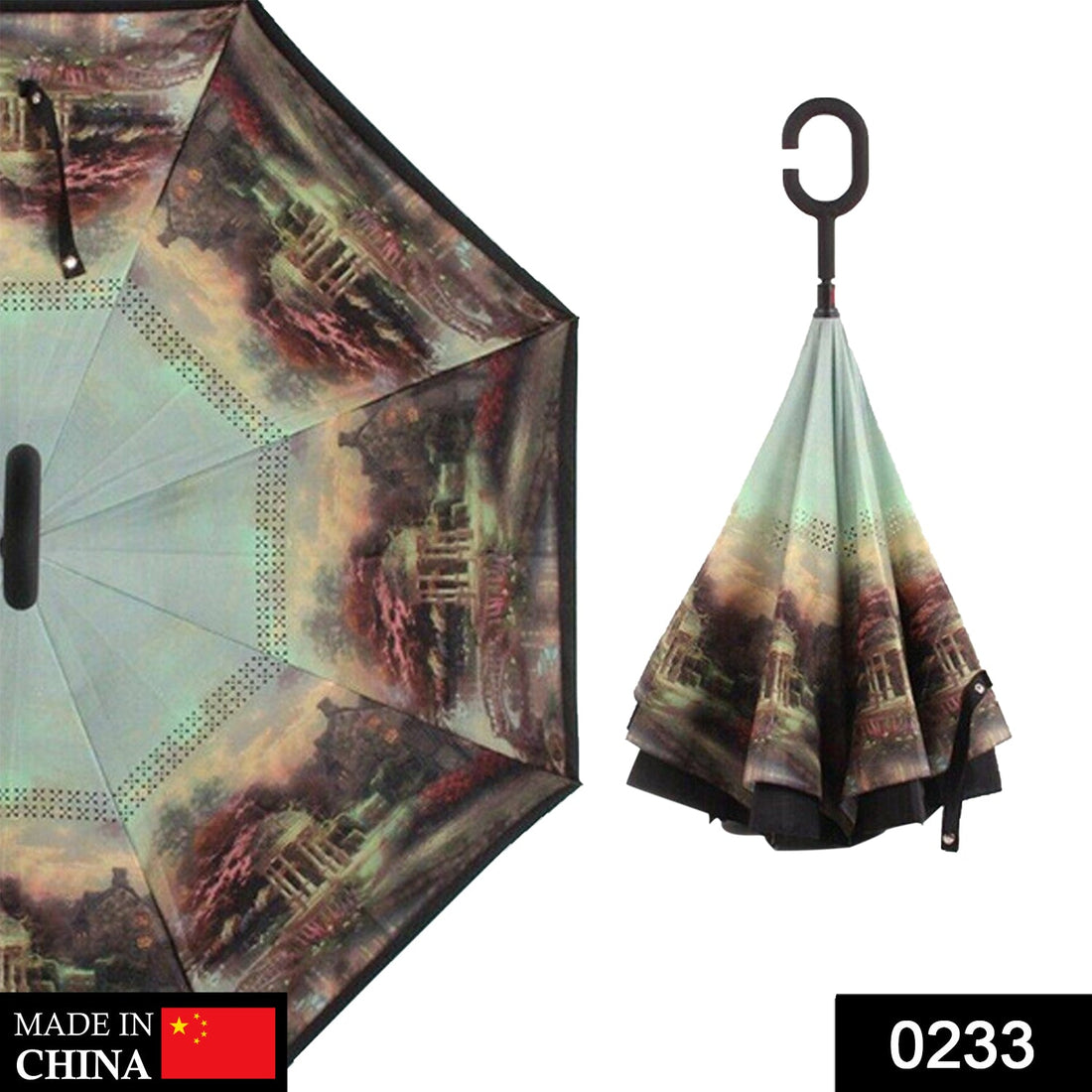 Windproof reverse umbrella