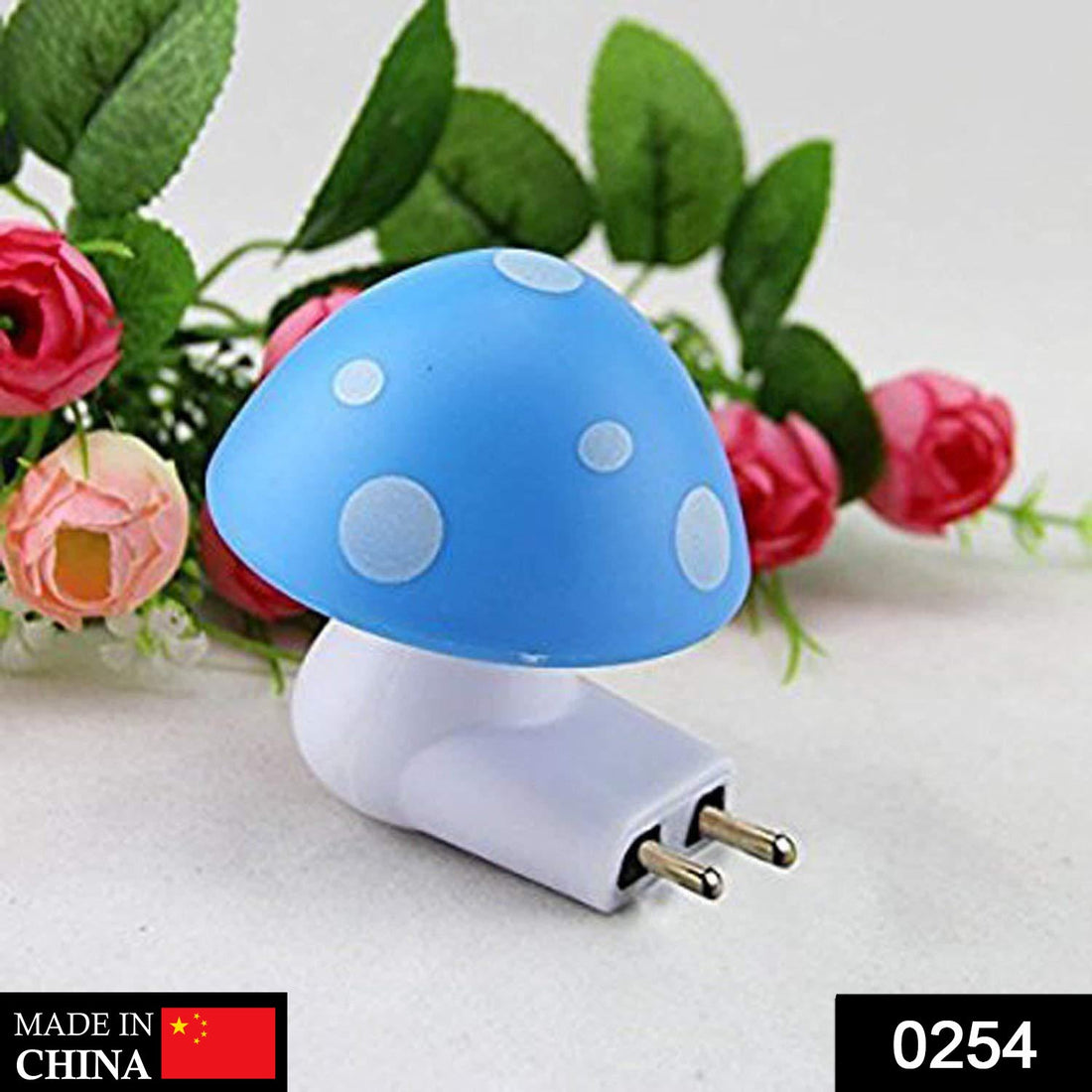 Sensor-operated mushroom lamp with vibrant colors.