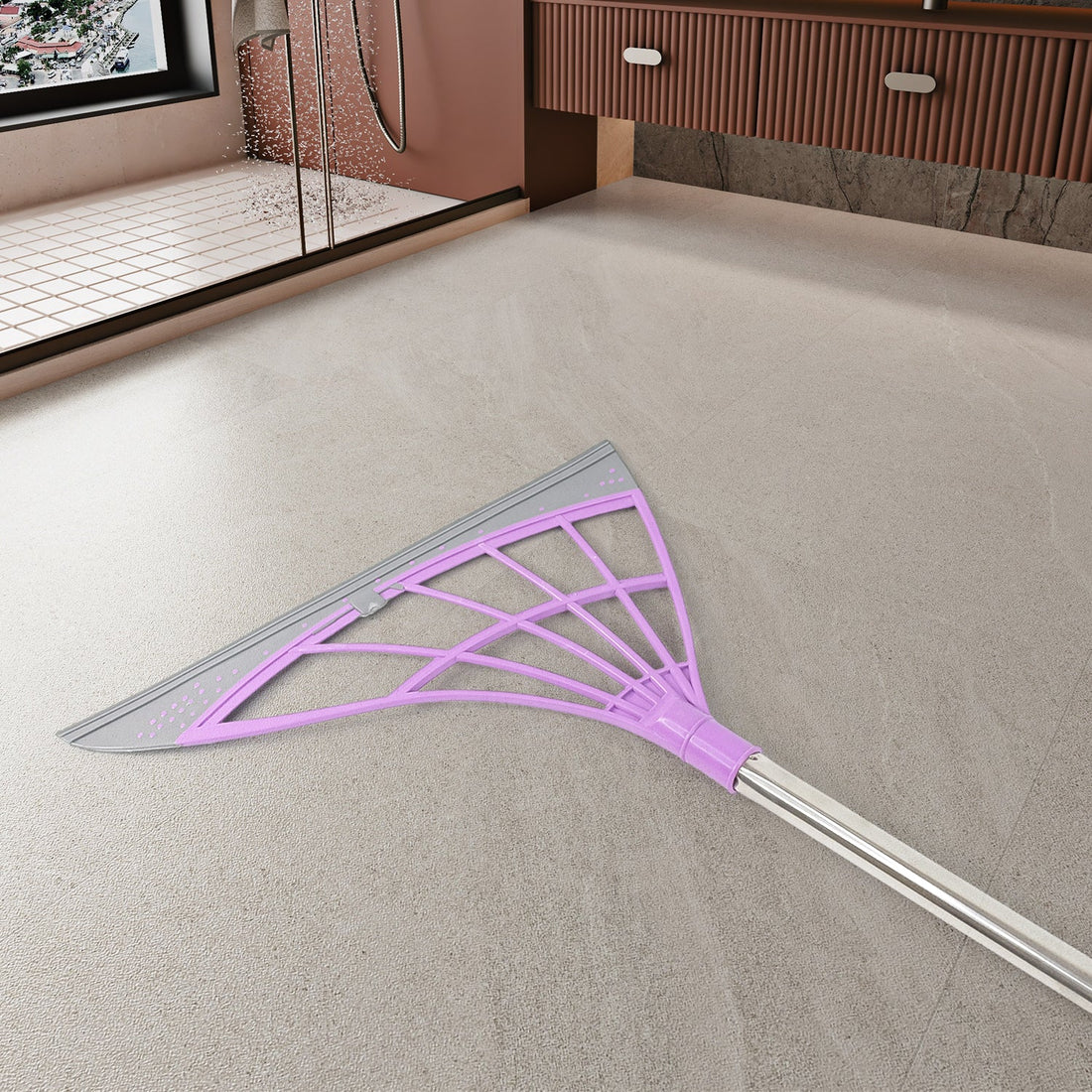 Eco-friendly broom with a built-in scraper