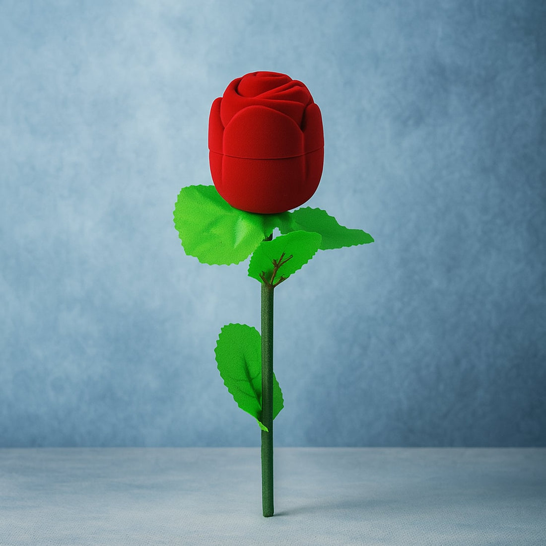 Artificial Rose Flower Shaped Jewelry Ring Box (1 Pc)