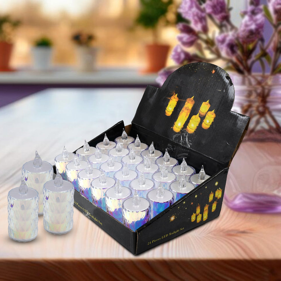 24 Pc Flameless and Smokeless Decorative Melting Candles LED Tea Light, Diwali