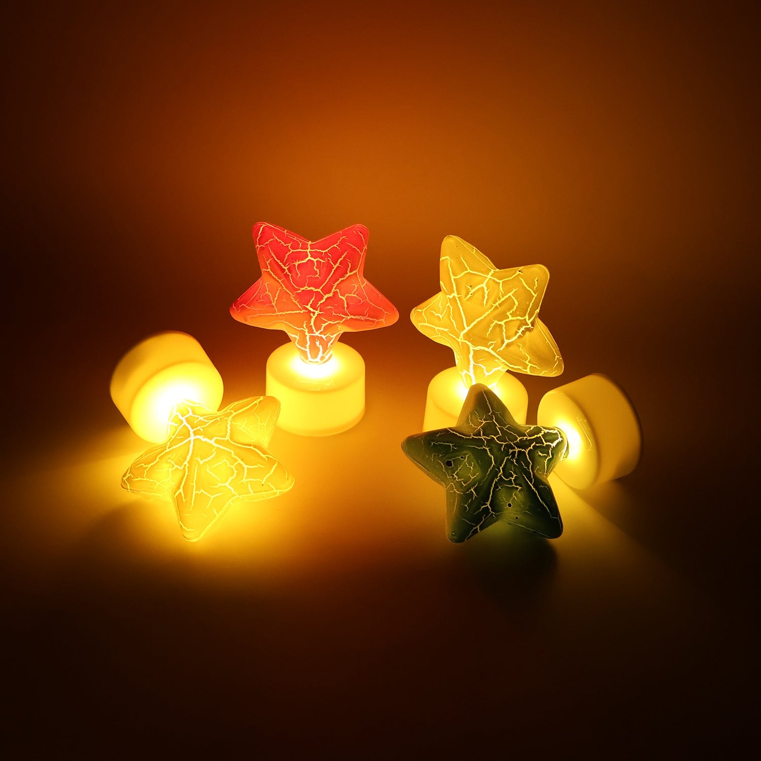 Star Shape Decorative LED Tealight Candles (4 Pc)