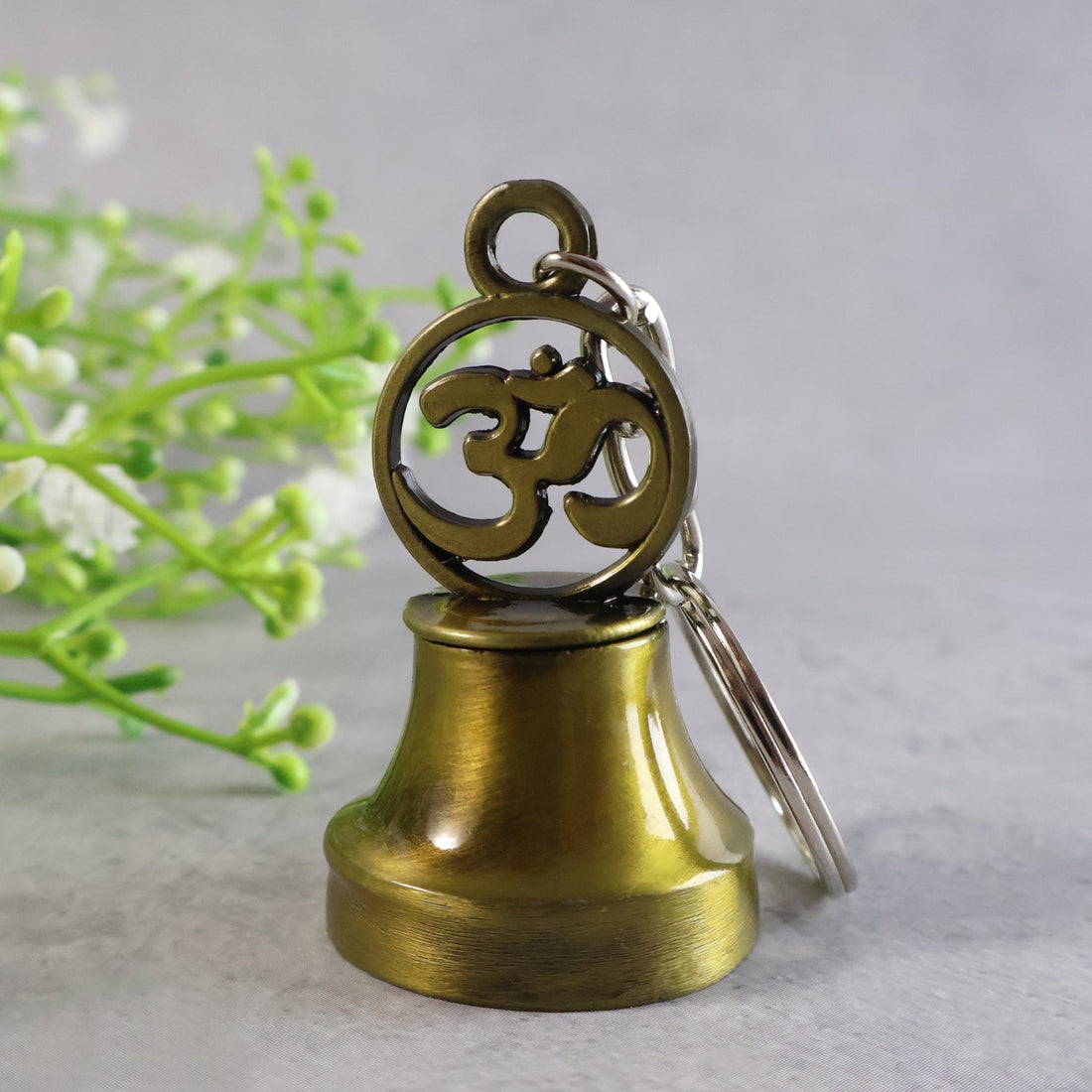 Om Symbol Temple Bell Metal Keychain (1 Pc)
