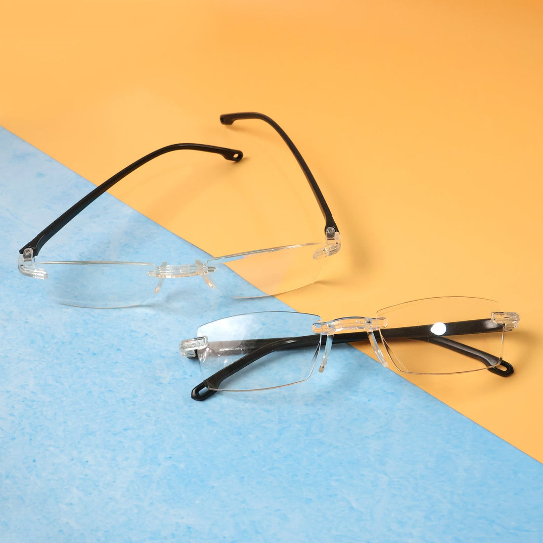Pack of 2 Rimless Reading Glasses – Lightweight Comfort Readers