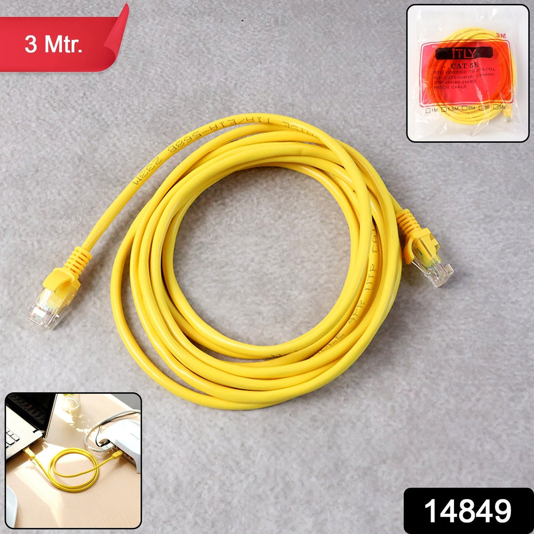 High-Speed CAT 5E Ethernet LAN Network Cable (3 Meter)