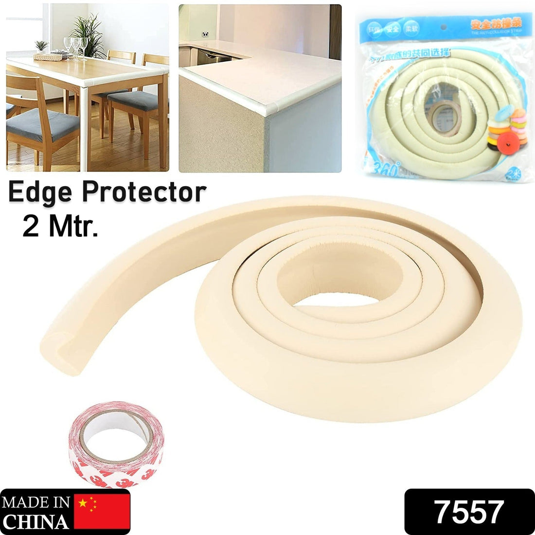 Corner Edge Protector – Soft Rubber Safety Bumper Guard for Baby Proofing Furniture, Table, & Bed (2 Mtr)