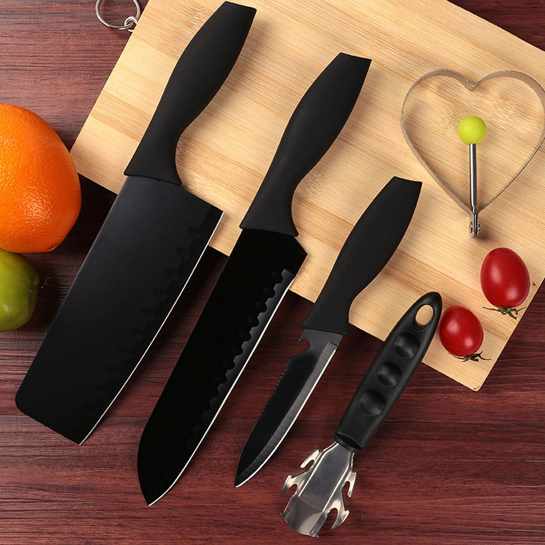 5-Piece Stainless Steel Kitchen Knife Set – Chef, Chopping, Utility, Butcher Knives