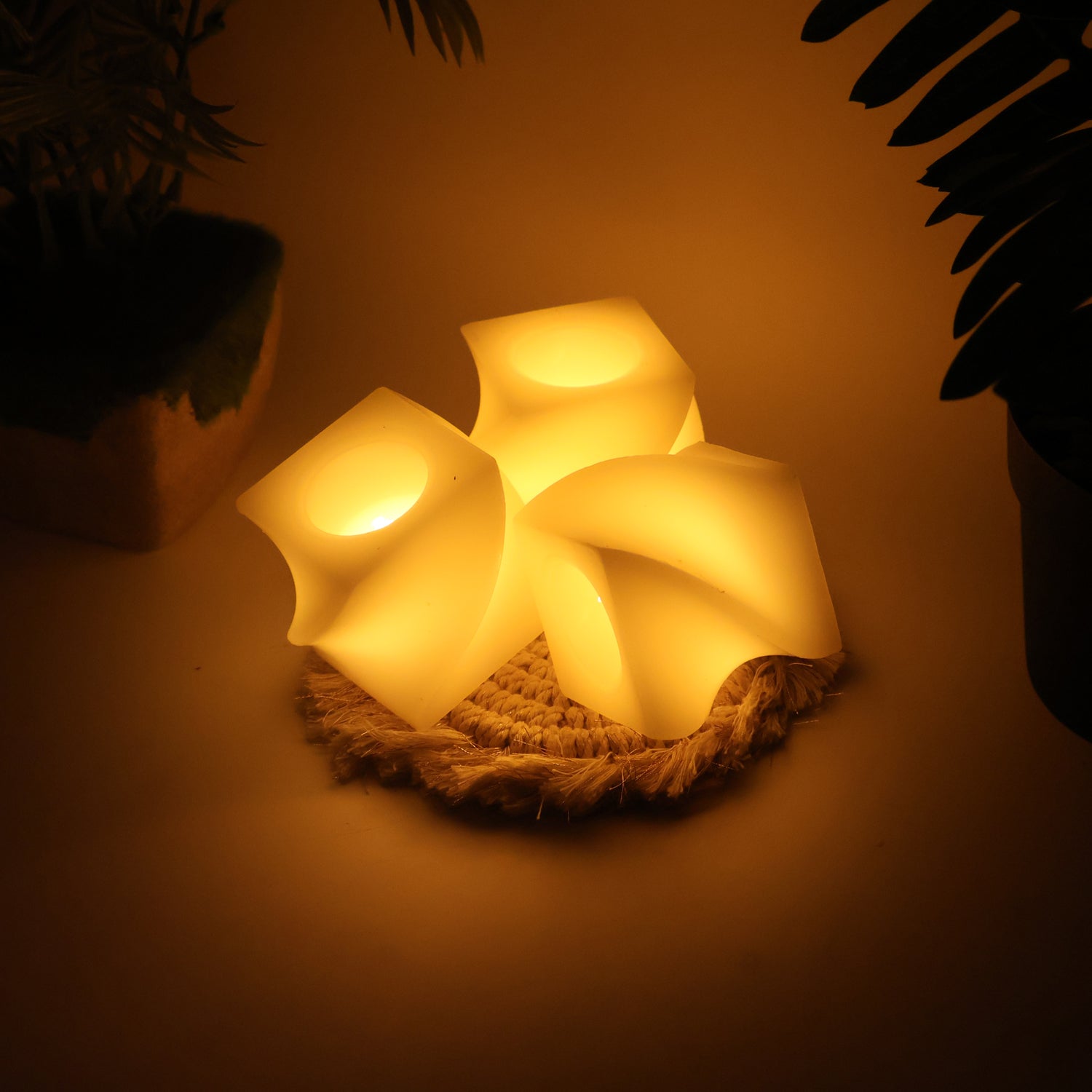 12Pc Square Shape Tealight Diwali Candles