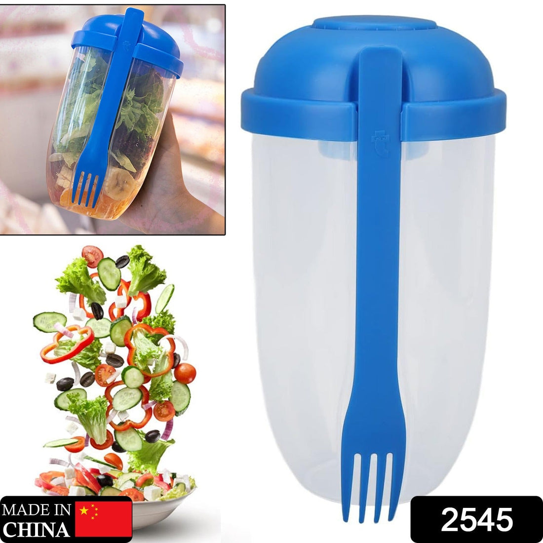 Salad mixing cup, ideal for business people on the go