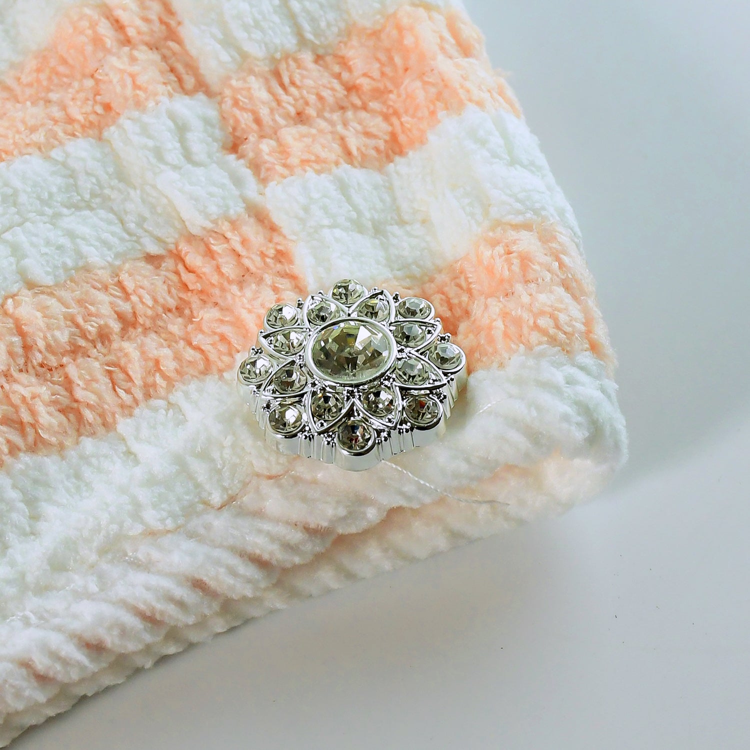 Soft Microfiber Hair Drying Towel Wrap with Cute Teddy Bear Button (1 Pc)